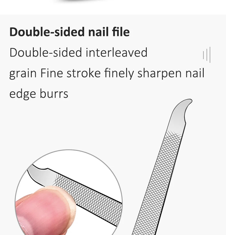 Ouriner 6-18Pcs Portable Manicure Sets Pedicure Kits Bright Black Nail Clipper Set Personal Care Tools Eyebrow Scissors