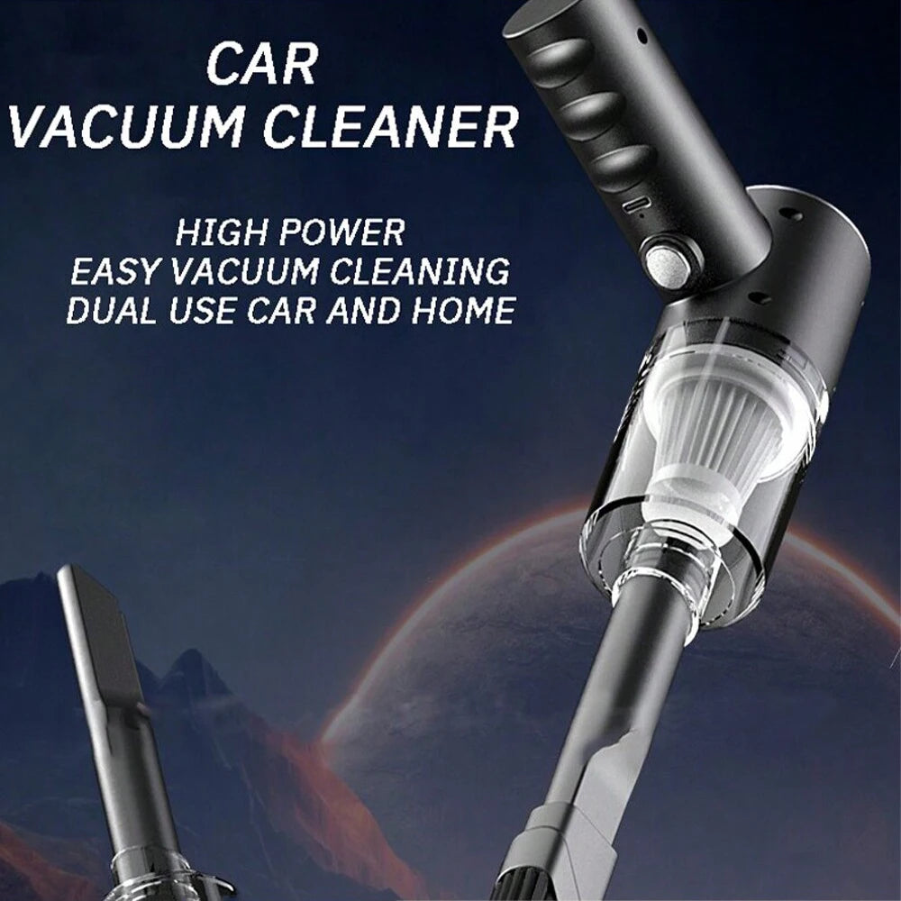1pc120W High Power Wireless Vacuum Cleaner Dual Use for Home and Car Powerful Vacuum Cleaner Black